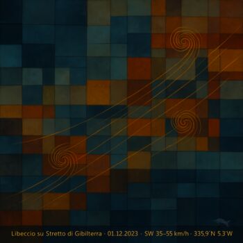 "Libeccio su Stretto…" başlıklı Dijital Sanat Giuseppe Cristadoro tarafından, Orijinal sanat, AI tarafından oluşturulan görü…