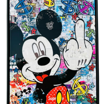 拼贴 标题为“All You Need is Love” 由Adriano Cuencas, 原创艺术品, 数字拼贴 安装在木质担架架上