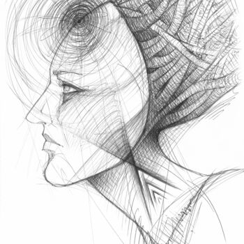 "Intelligenza artifi…" başlıklı Resim O. Soniart tarafından, Orijinal sanat, Tükenmez kalem