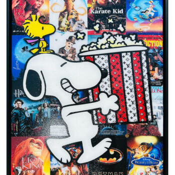 Collages titulada "Cinema Night" por Adriano Cuencas, Obra de arte original, Collages Montado en Bastidor de camilla de made…