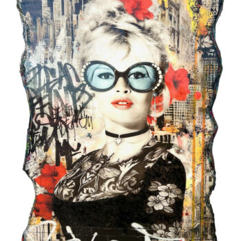 Kolaże zatytułowany „Bardot in NYC New E…” autorstwa Adriano Cuencas, Oryginalna praca, Kolaże