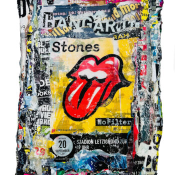Collages titulada "Stones No Filter" por Adriano Cuencas, Obra de arte original, Collages Montado en Panel de madera