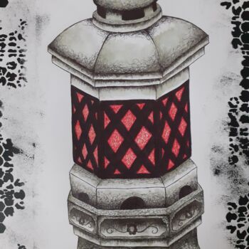 "Guiding Lamp" başlıklı Tablo Ed Gilben tarafından, Orijinal sanat, Tükenmez kalem