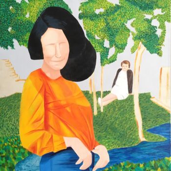 Peinture intitulée "Carte de visite nº2" par Brice Mantovani, Œuvre d'art originale, Huile Monté sur Châssis en bois