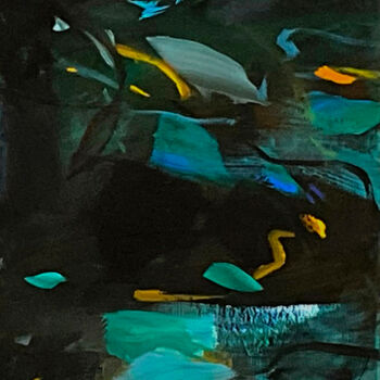 Peinture intitulée "Moonlight serenade…" par Ute Laum, Œuvre d'art originale, Acrylique Monté sur Châssis en bois