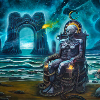 Peinture intitulée "Bez tytułu II" par Krzysztof Plonka, Œuvre d'art originale, Huile