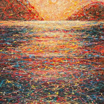 Malarstwo zatytułowany „When the Sky Begins…” autorstwa Nadiia Antoniuk, Oryginalna praca, Akryl