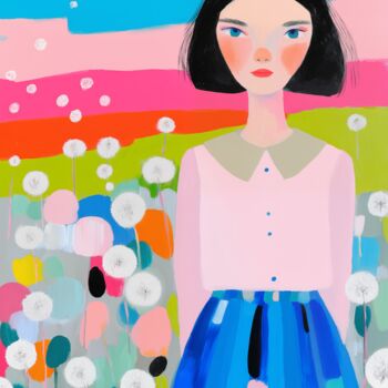 "Korean Girl in Sail…" başlıklı Dijital Sanat Sasha Robinson tarafından, Orijinal sanat, Dijital baskı