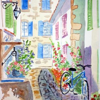 Ζωγραφική με τίτλο "ruelle de l'ile de…" από Nadege Frazié, Αυθεντικά έργα τέχνης
