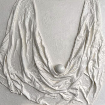 Скульптура под названием "Sculptural wall pan…" - Sasha Tovstik, Подлинное произведение искусства, Гипс
