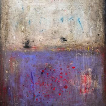 "Violet et blanc, bl…" başlıklı Tablo Farid Bellal tarafından, Orijinal sanat, Akrilik Ahşap Sedye çerçevesi üzerine monte e…