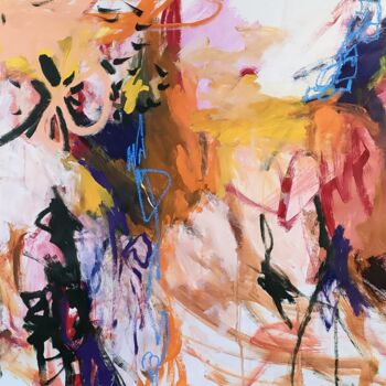 Painting titled "What's up in the st…" by Emily Starck, Original Artwork, Acrylic Mounted on Wood Stretcher frame