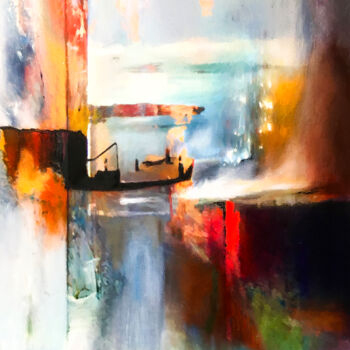 "le Chaland" başlıklı Tablo Françoise Dandelot tarafından, Orijinal sanat, Akrilik Ahşap Sedye çerçevesi üzerine monte edilm…