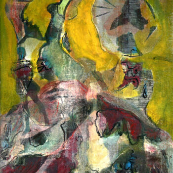 "Wilde Landschaft (H…" başlıklı Tekstil Sanatı Danjana Brandes tarafından, Orijinal sanat, Akrilik Ahşap Sedye çerçevesi üze…