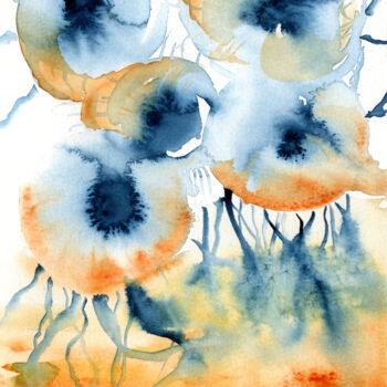 Pintura intitulada "Aerial Drift" por Delhar Despana, Obras de arte originais, Aquarela