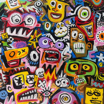 Painting titled "WE ALL AGREED TO BE…" by Hou Soon Ming, Original Artwork, Acrylic