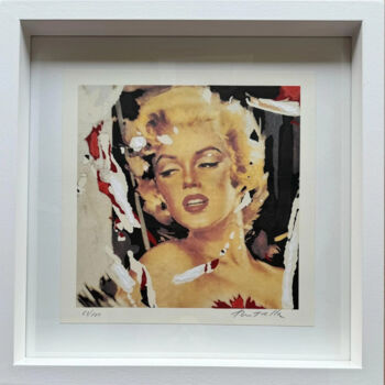 Printmaking titled "MARULYN I VOLTI II" by Mimmo Rotella, Original Artwork, Screenprinting Mounted on Glass