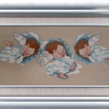 Textile Art με τίτλο "“Sleeping Cherubs”…" από Lera Kirci, Αυθεντικά έργα τέχνης, Κέντημα Τοποθετήθηκε στο Χαρτόνι