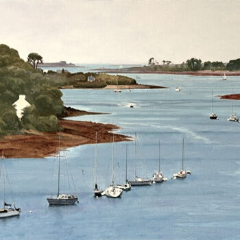 绘画 标题为“L'Aber Wrac'h” 由Arnaud Feuga, 原创艺术品, 油 安装在木质担架架上