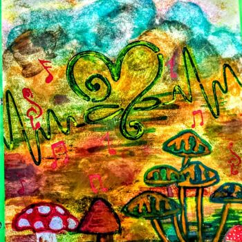 ""Mushroom Melodies:…" başlıklı Tablo Arlene Knowlton tarafından, Orijinal sanat, Akrilik Diğer sert panel üzerine monte edi…