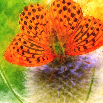 Цифровое искусство под названием "Golden Pollinator -…" - M Alk, Подлинное произведение искусства, Цифровая живопись