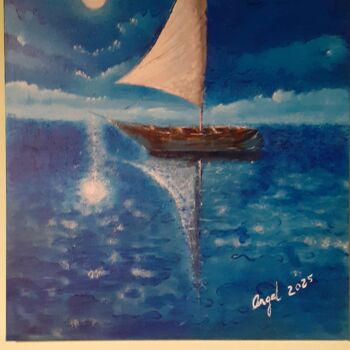 Painting titled "Sea blue" by Angel Rey, Original Artwork, Acrylic