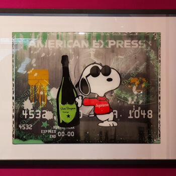 Druckgrafik mit dem Titel "Dom x Snoop" von Daveschloffi, Original-Kunstwerk, Digitaldruck Auf Andere starre Platte montiert