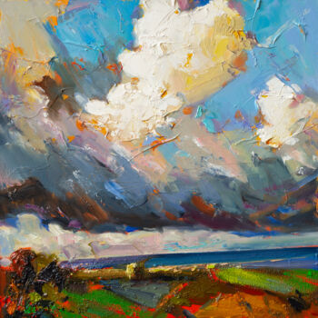 Painting titled "Edge of Light №10/18" by Daria Zavadenko, Original Artwork, Oil