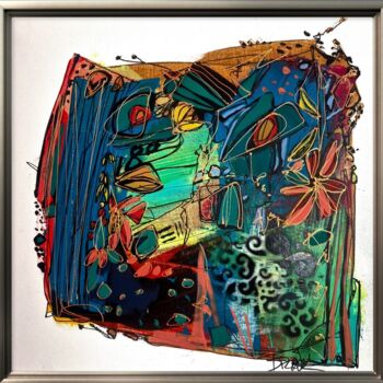Painting titled "CRUMBS VIII" by Sonja Brzak, Original Artwork, Acrylic Mounted on Wood Stretcher frame