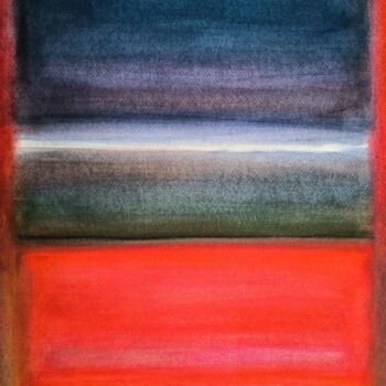 Schilderij getiteld "Blue green red" door Thia Path, Origineel Kunstwerk, Olie