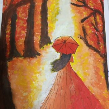 Zeichnungen mit dem Titel "Красочная осень." von M Nur, Original-Kunstwerk, Gouache