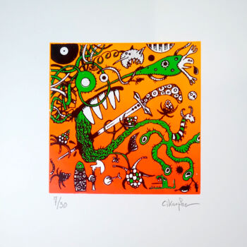 "Graphcik" başlıklı Baskıresim Cikrophe tarafından, Orijinal sanat, Serigrafi