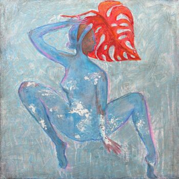 "Blue Woman Painting…" başlıklı Tablo Larisa Zaytseva tarafından, Orijinal sanat, Akrilik