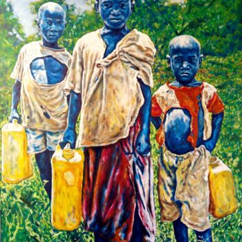 Картина под названием "Seeking The Source I" - Clement Mohale, Подлинное произведение искусства, Масло