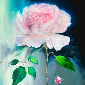 Peinture intitulée "Serene Rose Bloom" par Mariya Zhakupova, Œuvre d'art originale, Acrylique
