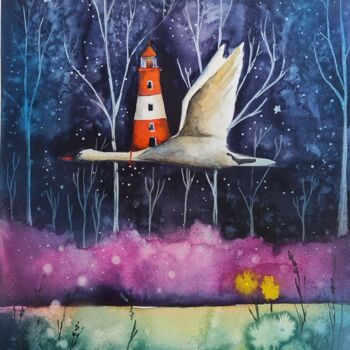 "The Wing of the Nig…" başlıklı Tablo Evgenia Smirnova tarafından, Orijinal sanat, Suluboya