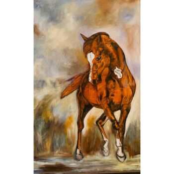 Картина под названием "Majestic in Brown" - Ayesha Batool, Подлинное произведение искусства, Акрил