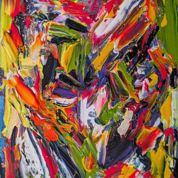 Картина под названием "Where Moon meets Sun" - Darya Nakvakina, Подлинное произведение искусства, Акрил Установлен на Деревя…