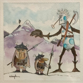 "Troufions vagabonds" başlıklı Resim Cikrophe tarafından, Orijinal sanat, Suluboya