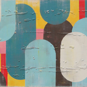 Malarstwo zatytułowany „Traffic pink landsc…” autorstwa Ronald Hunter, Oryginalna praca, Akryl Zamontowany na Drewniana rama…