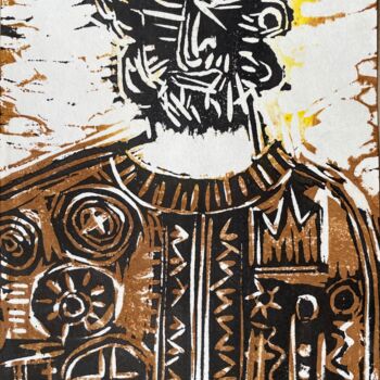 "Zelenskyy: The Man…" başlıklı Baskıresim Susanne Caecilie Walther tarafından, Orijinal sanat, Ksilografi