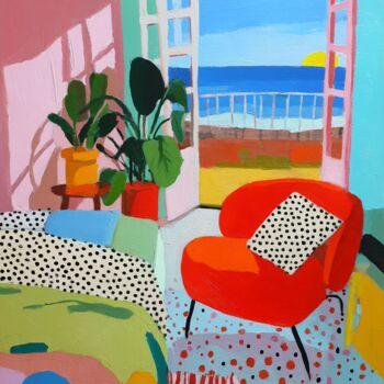 Digitale Kunst mit dem Titel "Contemporary Bedroo…" von Sasha Robinson, Original-Kunstwerk, Digitaldruck