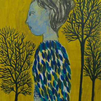 "Philomele (gouache)" başlıklı Tablo Valérie Belmokhtar tarafından, Orijinal sanat, Guaş boya