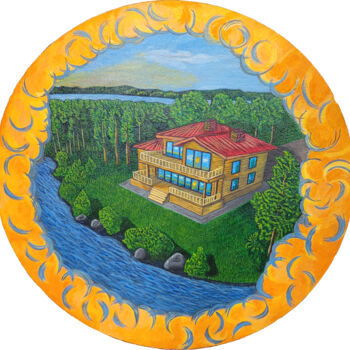 Pintura intitulada "Summer Landscape La…" por Natalya Popovtseva, Obras de arte originais, Acrílico