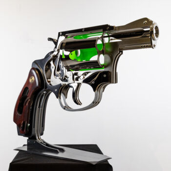 Rzeźba zatytułowany „Evoluzione 38 Neon” autorstwa Jean Octobon, Oryginalna praca, Stal nierdzewna