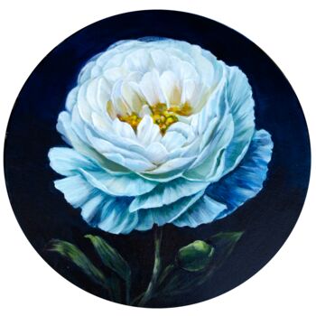 "Circular White Peon…" başlıklı Tablo Tutsi Nellis tarafından, Orijinal sanat, Akrilik Karton üzerine monte edilmiş