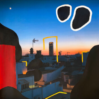 Painting titled "Séville" by Antoine Alran, Original Artwork, Digital Photography Mounted on Wood Panel