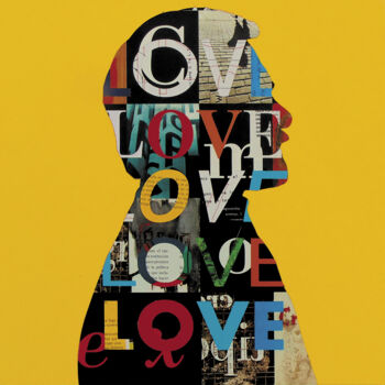 "Yellow love" başlıklı Kolaj Manel Villalonga tarafından, Orijinal sanat, Kolaj Diğer sert panel üzerine monte edilmiş