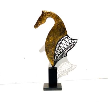 Sculpture titled "Torse de cheval" by Vanessa Renoux, Original Artwork, Metals