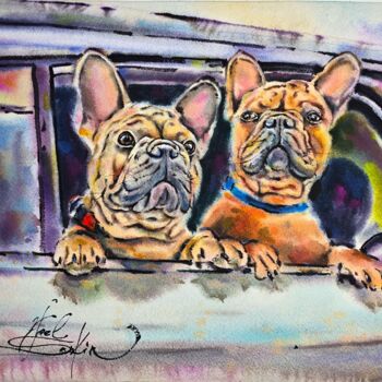 Painting titled "Watercolor French B…" by Yael Natali Sonkin, Original Artwork, Watercolor